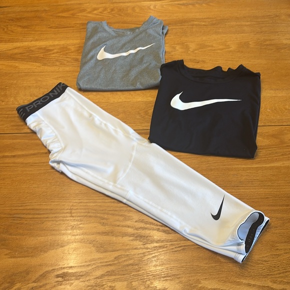 Nike Kids 3 Piece Gray, Black and White Leggings Set - Picture 4 of 9